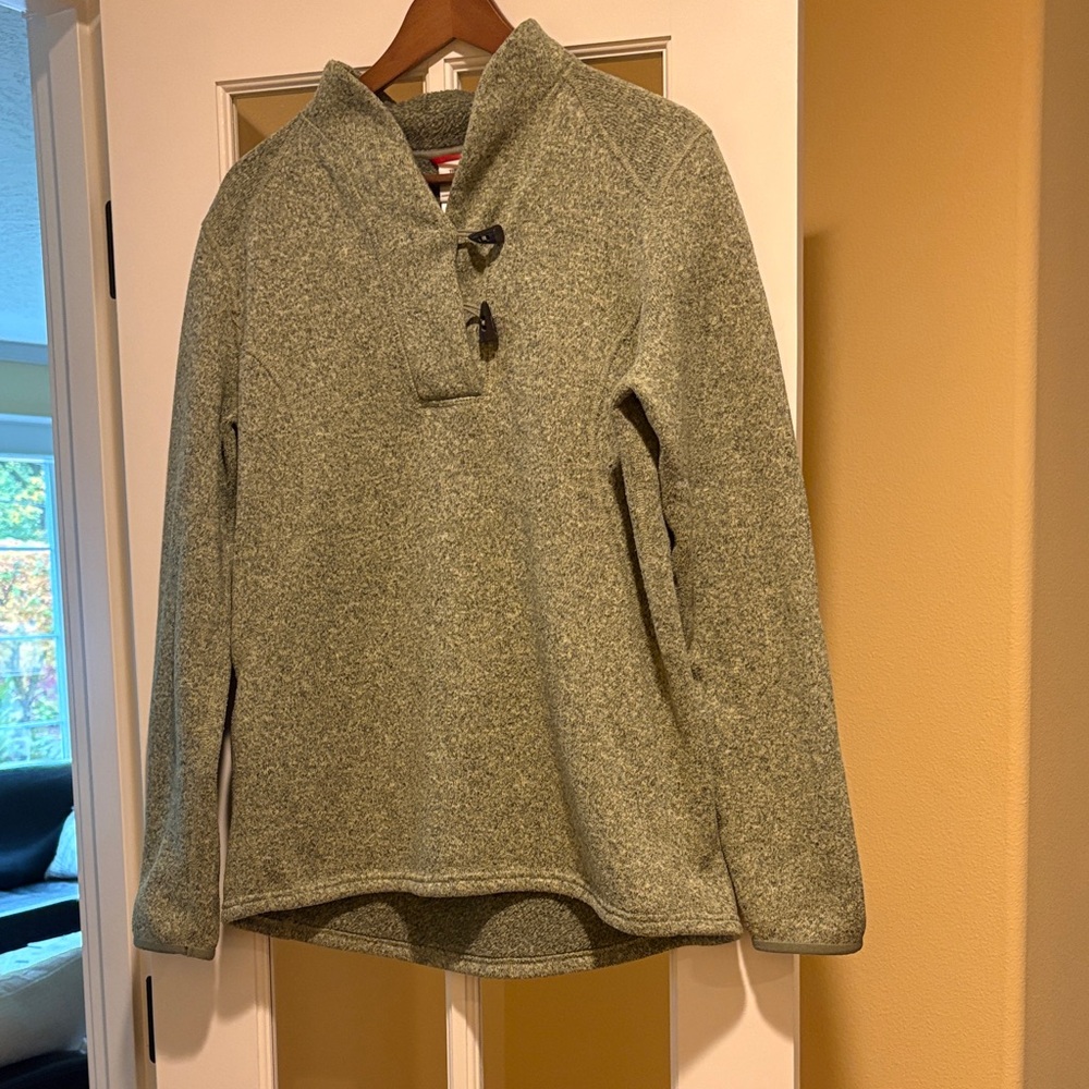 The North Face Green Pullover Sweater with Toggle Buttons Womens XL